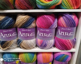 James C Brett Aurora Doppelstrickwolle Garnmix 5x100g Knäuel Stricken Häkeln