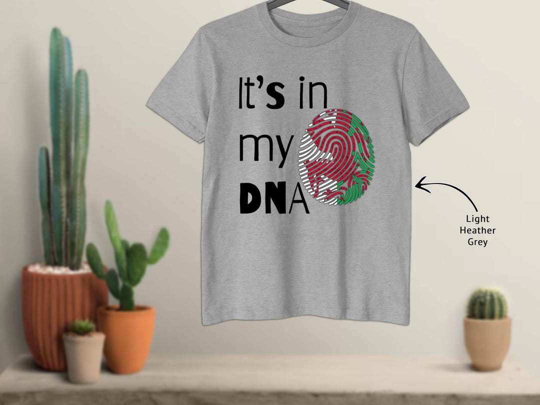 Its in My DNA Welsh Dragon Flag Fingerprint Cymru Cymraeg Rugby T-shirt ...