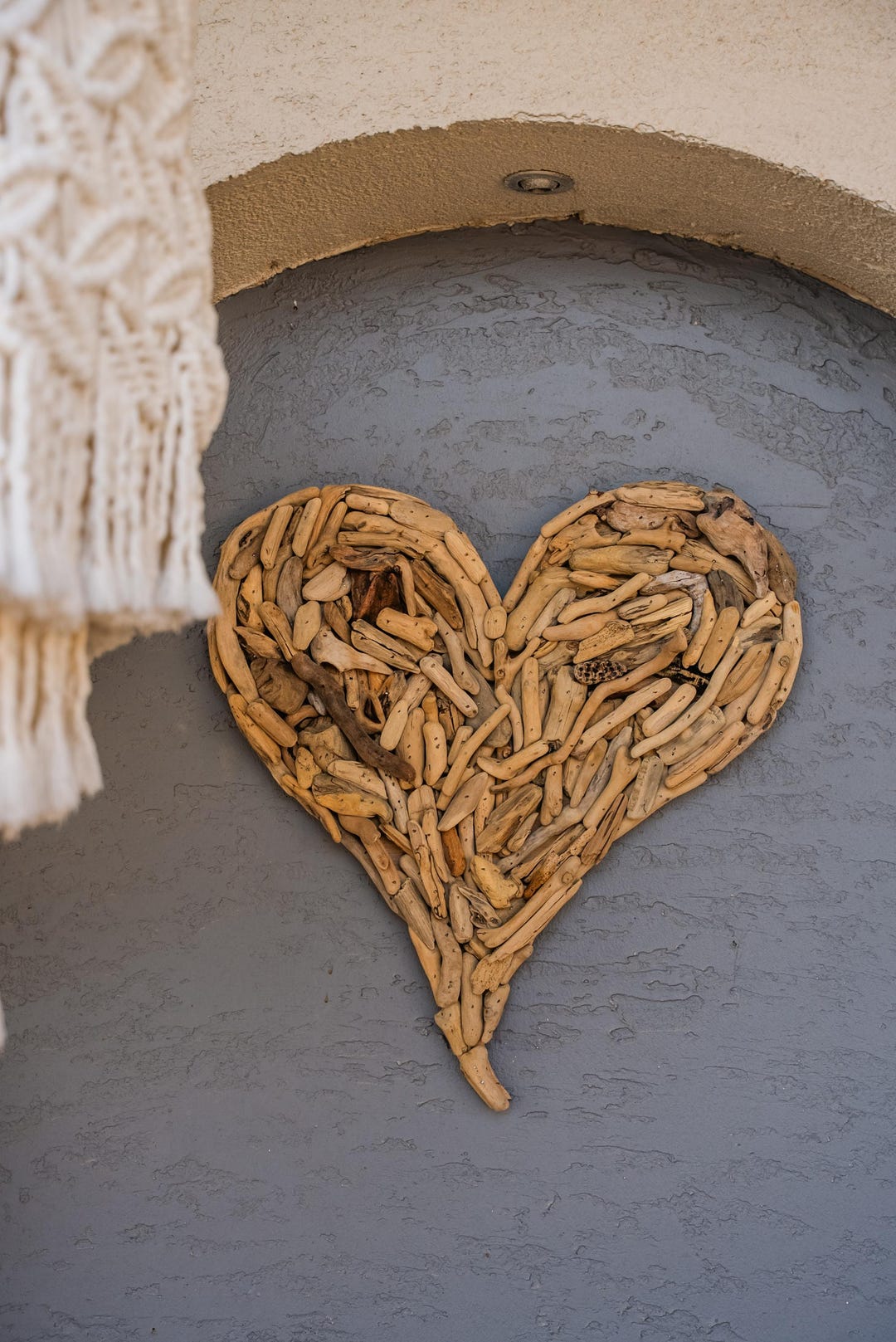 Handcrafted Driftwood Heart Wall Art | Rustic Wood Coastal Home Hanging ...