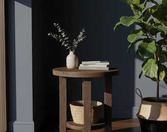 Black Wood End Table | Unique Living Room Accent