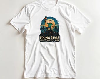 Funny Bug Fixing Git Commit T-Shirt for Programmers