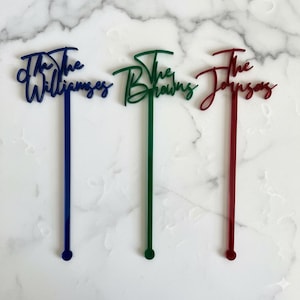 Personalized Calligraphy Wedding Drink Stirrers: Custom Swizzle Sticks
