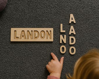Personalized Wooden Name Puzzle: Montessori Toy, Nursery Decor