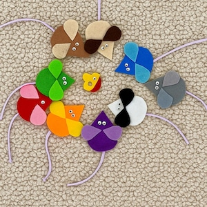Handmade Felt Mice Story Set: Montessori Learning Toy