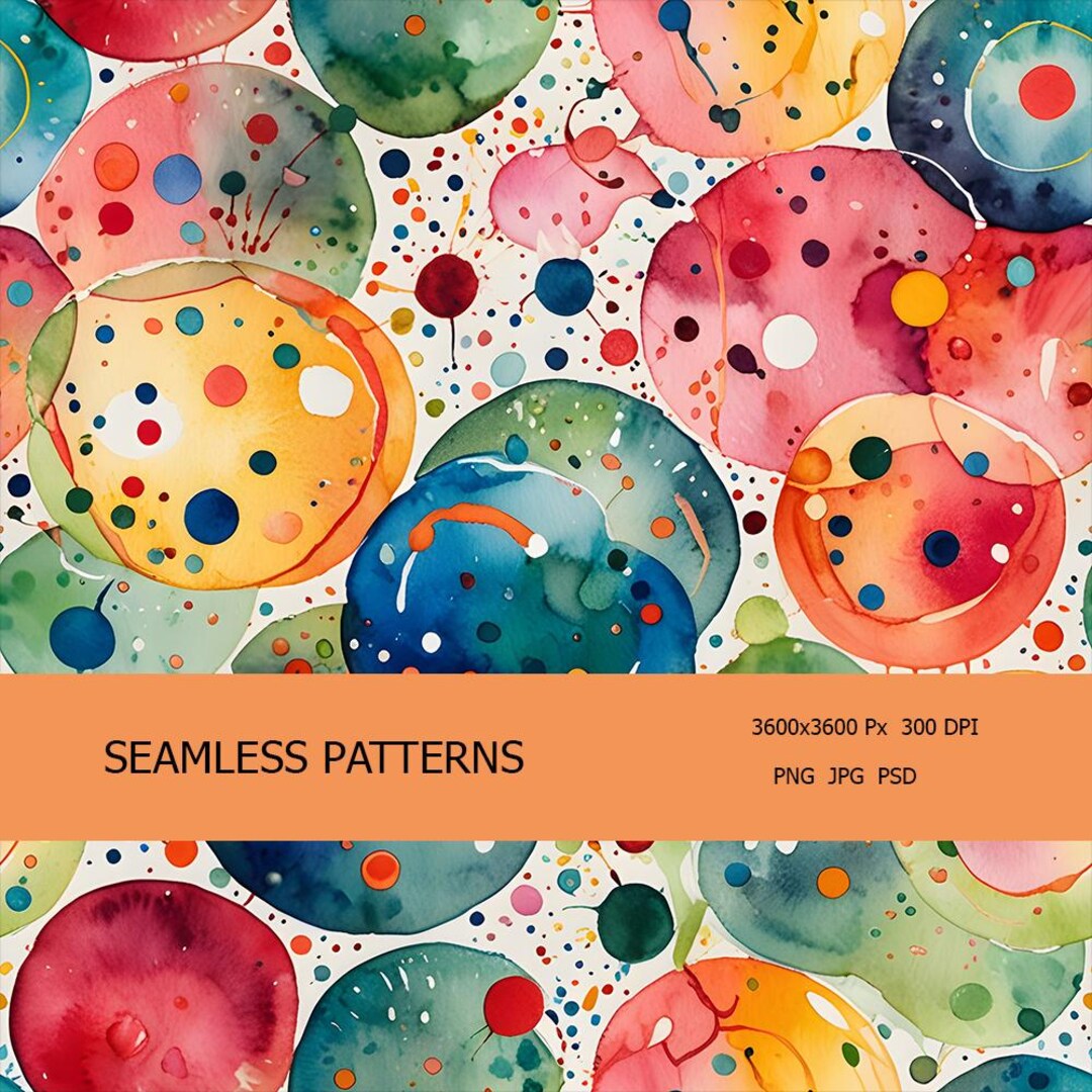 Vibrant Watercolor Bubble Pattern – Abstract Colorful Dots and Circles ...