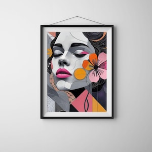 Abstract Woman Portrait printable wall art