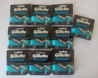 10 x 5er-Pack Gillette Sensor 90er Jahre Original, Neuware aus altem Lagerbestand, neu und versiegelt