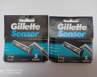 Paquete de 2 x 5 Gillette Sensor 90's Original Nuevo Stock Antiguo Se adapta a todas las máquinas con sensor Nuevo y Sellado