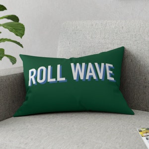 Tulane Roll Wave Pillow, College Dorm Decor