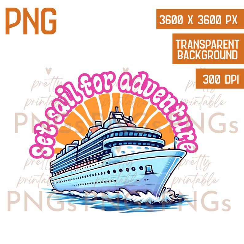 Cruise Adventure PNG Cruise Fan Girl Woman Group Cruise Retro Clipart ...