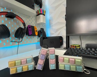 Custom 4-Key Mechanical Keyboard Fidget | Clicker Fidget Keychain | Pastel Colours |ASMR | Relaxing | Gift