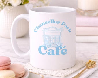 Chancellor Park Cafe Ceramic Mug, Young and The Restless Soap Opera Coffee Mug