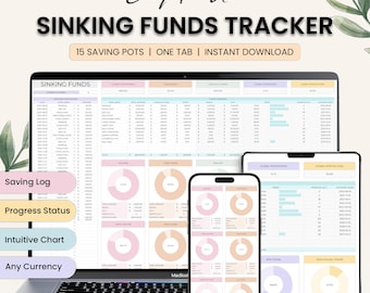 Sinking Funds Spreadsheet-Savings Tracker Google Sheets-Savings Planner Spreadsheet-money Saving budget template-Personal Finance Planner