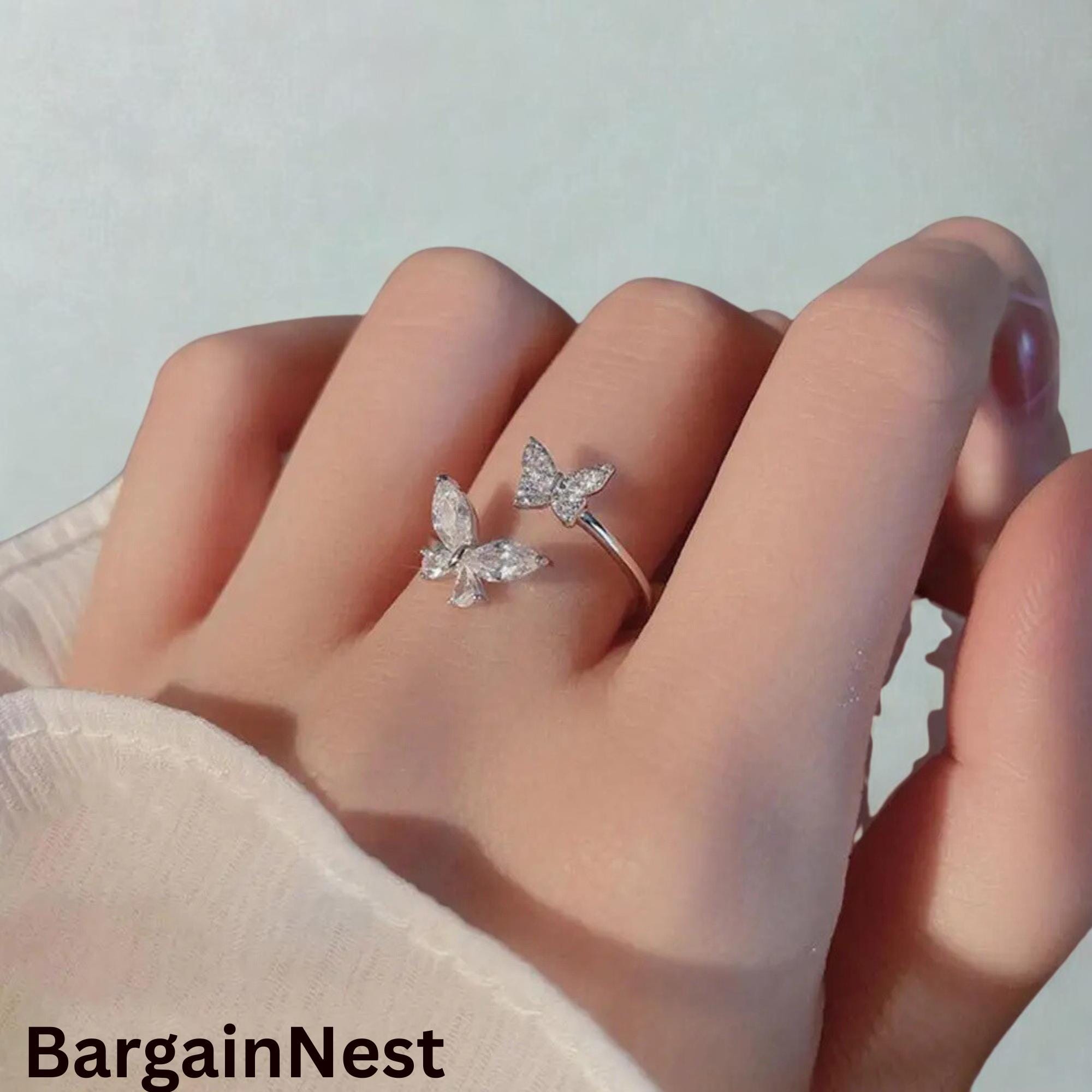 Bague Papillon En Argent Finement Travaillée - Modèle Filigrane T52 - Style Bohème Et Délicat