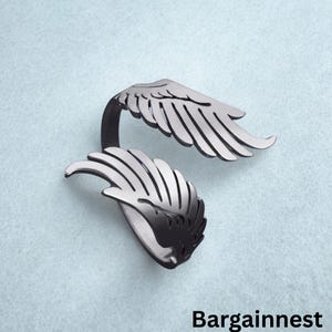 angel wing ring,angel wings,angel ring,angel gift,wing ring,guardian angel,angel jewelry,gold ring,gothic ring,adjustable ring,feather ring,spiritual ring,remembrance ring,ring for women