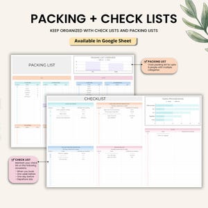 Travel Planner Spreadsheet: Vacation Budget, Packing List (Google Sheets & Excel) image 8