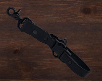 Firefighter leather glove strap