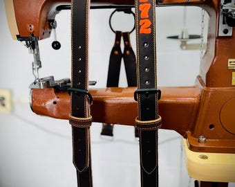 Custom Leather Firefighter Suspenders