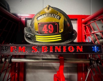 Custom Leather Firefighter Locker Name Tag