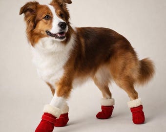 Botas de invierno para perros, forro polar suave, para perros pequeños y medianos (juego de 4 piezas)
