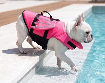 Giubbotto di salvataggio regolabile per cani, ausilio al galleggiamento per il nuoto degli animali domestici