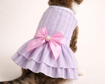 猫用フラワードレス 桜ピンク 花柄ファンシーチュチュドレス 猫と犬用