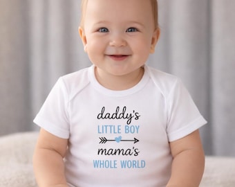 Body para bebé "El pequeño de papá, el mundo entero de mamá" / Conjunto para bebé 100% algodón