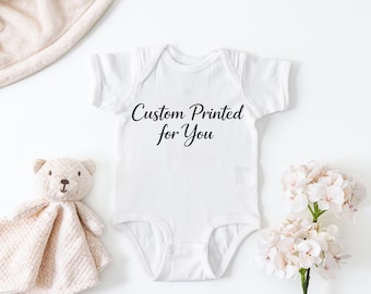 Body de bebé personalizado: añade tu propio diseño, texto o foto. Traje de bebé personalizado.