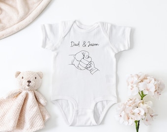 Body personalizado para bebé con el nombre del papá, conjunto para padre e hijo para el saludo del puño.