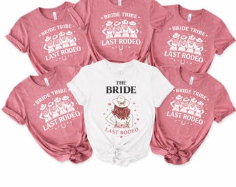 Camisetas vaqueras para despedida de soltera – Camisetas del último rodeo de Bride Tribe