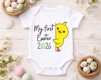 Body de bebé para mi primera Pascua 2026, conjunto de pollito, regalo para bebé