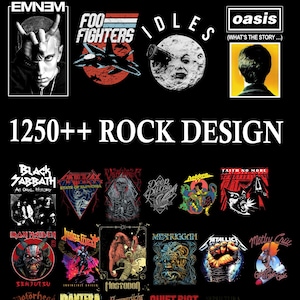 1250++ Rock Band PNG Design bundle High resolution For DTF/Sublimation Instan Download
