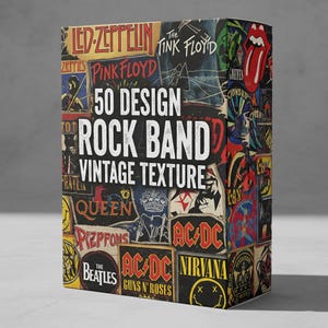 50 Rock Band Vintage Texture for DTF tshirt High Quality PNG, Instan Download