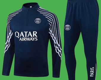 Voetbaltenue kinderen en volwassenen - Paris Saint-Germain blauw witte halve rits speciale editie