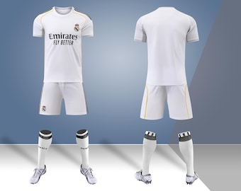Equipación de fútbol para niño y adulto - Real Madrid blanco (camiseta y pantalón corto incluidos)