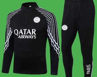 Football Kit Kids and Adult - Paris Saint Germain black white half-zipper Special edition