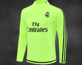 Fußball-T-Shirt mit langen Ärmeln für Kinder und Erwachsene - Real Madrid Grün und grau Half-Reißverschluss Sonderedition