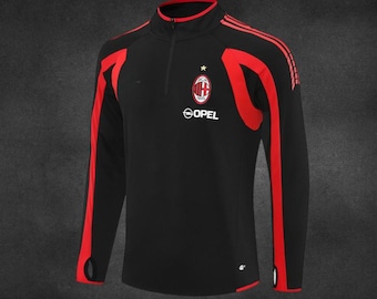 AC Milan Fußball Trikot: Schwarz & Rot Langarm Top