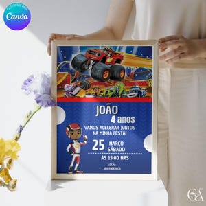 Blaze and the Monster Machines Birthday Invitation | Editable Party Invite Template | Printable Bday Card | Digital Download