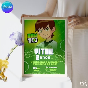 Editable Ben 10 Birthday Invitation Template for Boys, Printable Ben10 Birthday Invitations, Digital Bday Party Invite Ben Ten Invite Instan