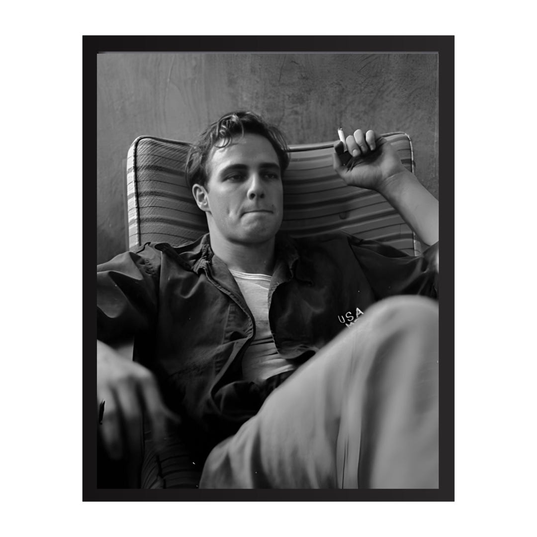Marlon Brando Vintage Photo Print: Old Hollywood Glamour