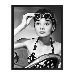 Audrey Hepburn Vintage Photo Print | Retro Hollywood Wall Art | Classic Movie Star Decor | Mid-Century Glamour Poster | Gift for Film Lovers