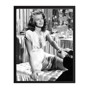 Rita Hayworth Vintage Photo Print | Retro Hollywood Wall Art | Classic Movie Star Decor | Mid-Century Glamour Poster | Gift for Film Lovers