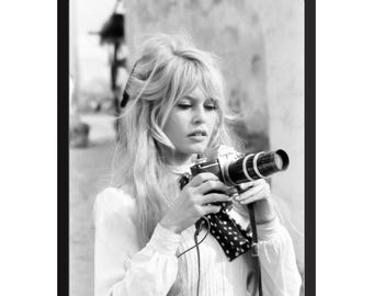 Brigitte Bardot Camera Art Print, Bridget Bardot Art Print
