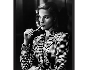 Impresión fotográfica vintage de Lauren Bacall: póster clásico de Hollywood