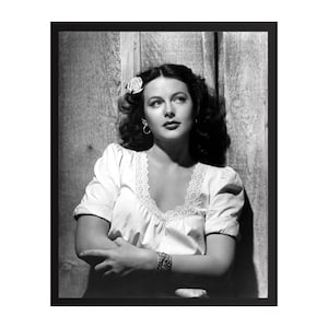 Hedy Lamarr Vintage Photo Print | Retro Hollywood Wall Art | Classic Movie Star Decor | Mid-Century Glamour Poster | Gift for Film Lovers