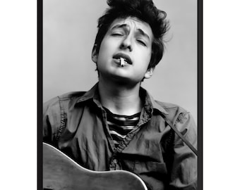Impresión fotográfica vintage de Bob Dylan: póster de música rock