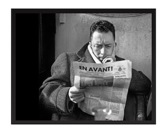 Vintage fotoafdruk Albert Camus | Retro kunst aan de muur | Klassieke poster | Cadeau voor inspiratie