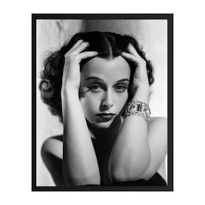 Hedy Lamarr Vintage Photo Print | Retro Hollywood Wall Art | Classic Movie Star Decor | Mid-Century Glamour Poster | Gift for Film Lovers