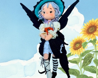 Handmade Crochet Fairy Art Doll, Detachable Outfit & Wings